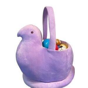 PEEPS Brand Purple Chick Plush Candy Basket with Handle